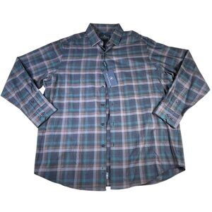 NEW Hart Schaffner Marx Plaid Button Up Shirt Men's Sz XL Long Sleeve Cotton NWT